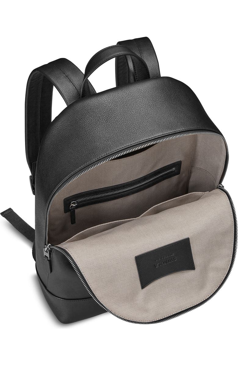 Shinola Canfield Pebble Leather Backpack, Alternate, color, Black