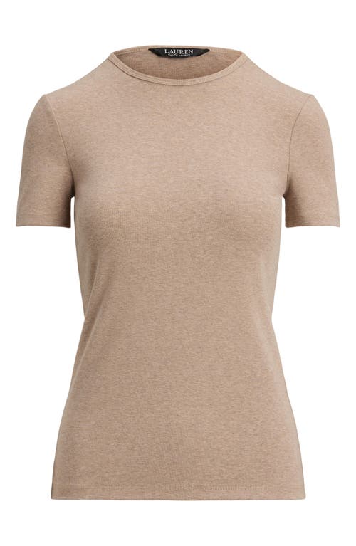 Ralph Lauren Lauren Stretch Cotton T-shirt In Brown