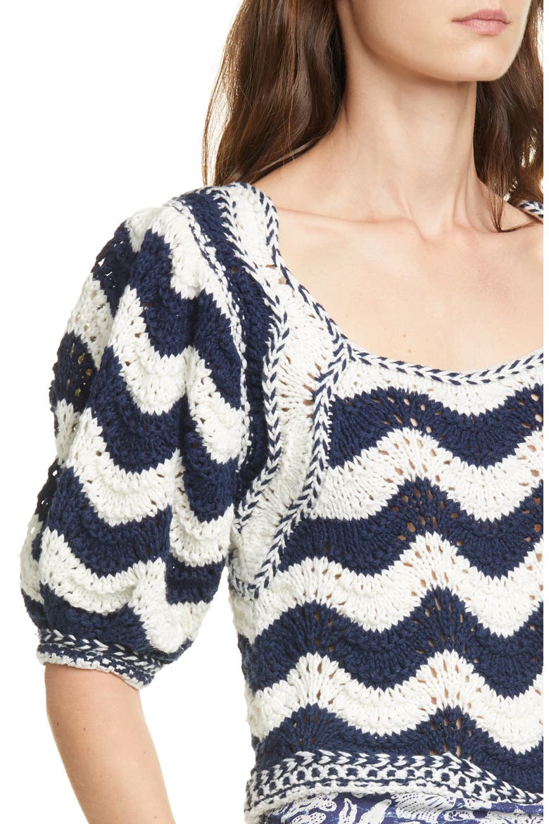 Luciana Wave Stripe Sweater, Alternate, color, MIDNIGHT
