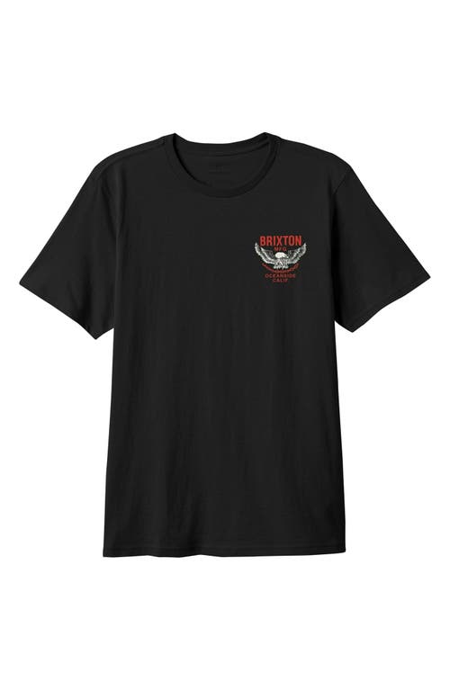 Brixton Waller Cotton Graphic T-shirt In Black