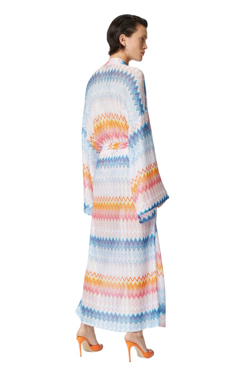 Missoni Cover-up In Zigzag Lamé Viscose Blend With Belt At The Waist, Alternate, color, 