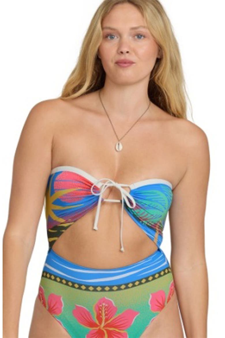Midnight Tropics Andrew Cutout High-Leg One-Piece Swimsuit, Alternate, color, TRUE BLUE