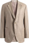 Peter Millar Hyperlight Soft Tan Wool & Silk Blend Herringbone Sport Coat