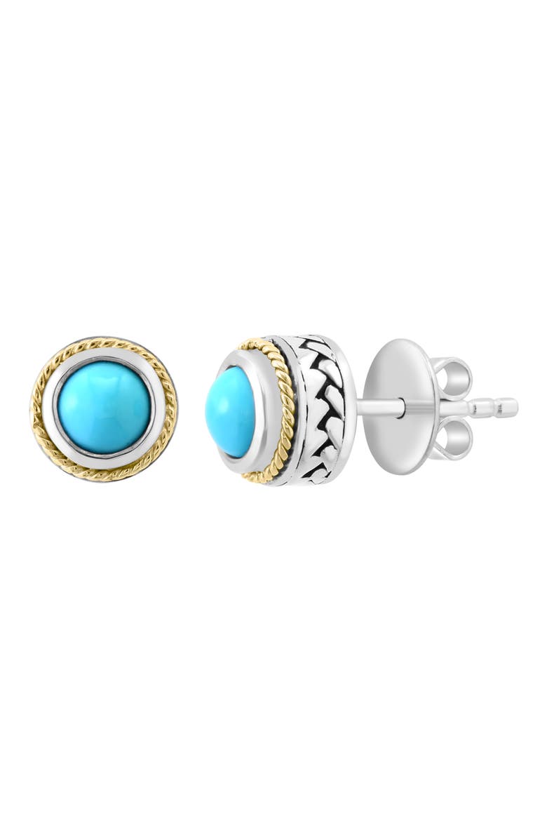 Turquoise & Diamond Stud Earrings, Alternate, color, BLUE