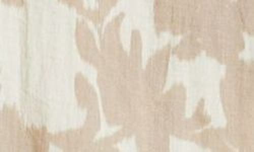 Vince Camuto Organdy Floral Puff Sleeve Top In Khaki Tan