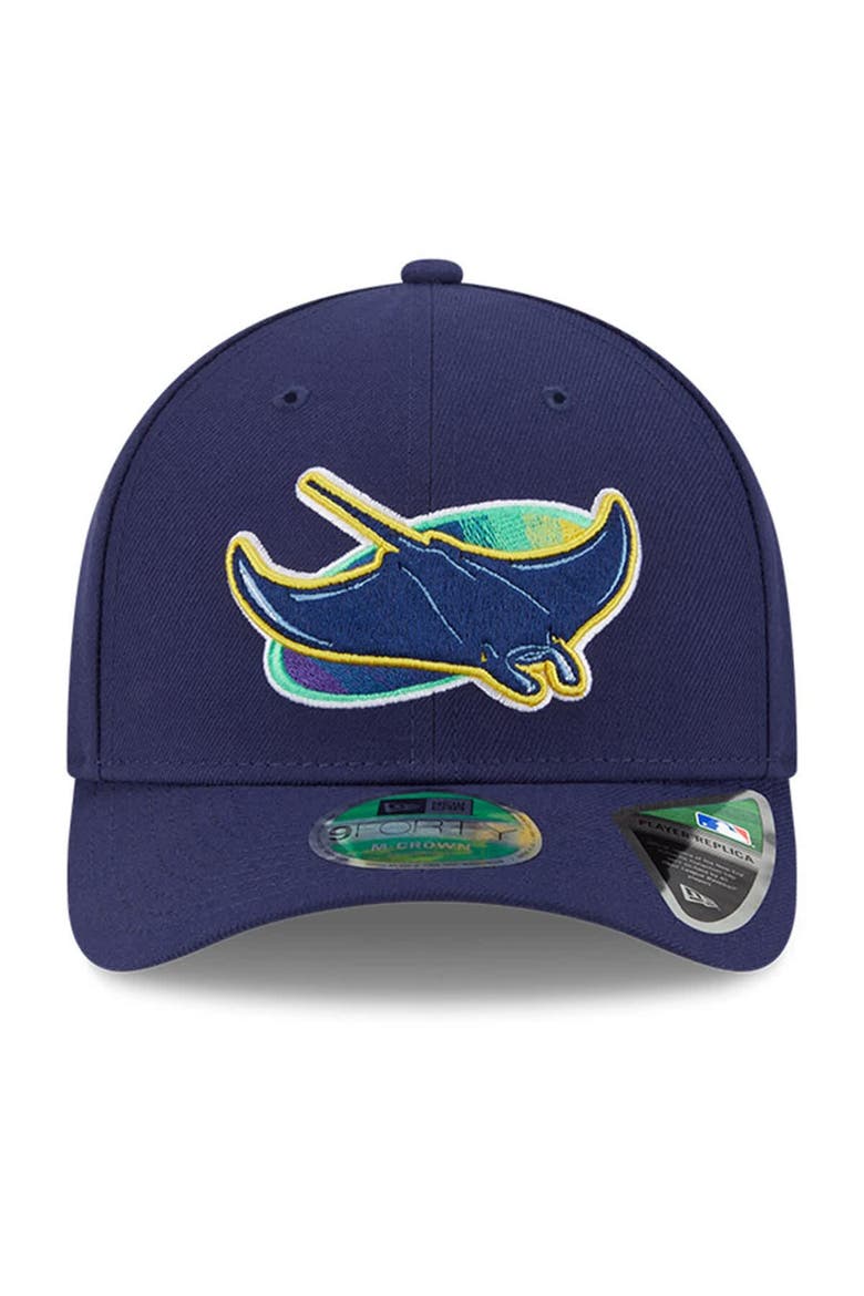 Men's New Era  Navy Tampa Bay Rays Player Replica 9FORTY Adjustable Hat, Alternate, color, Navy