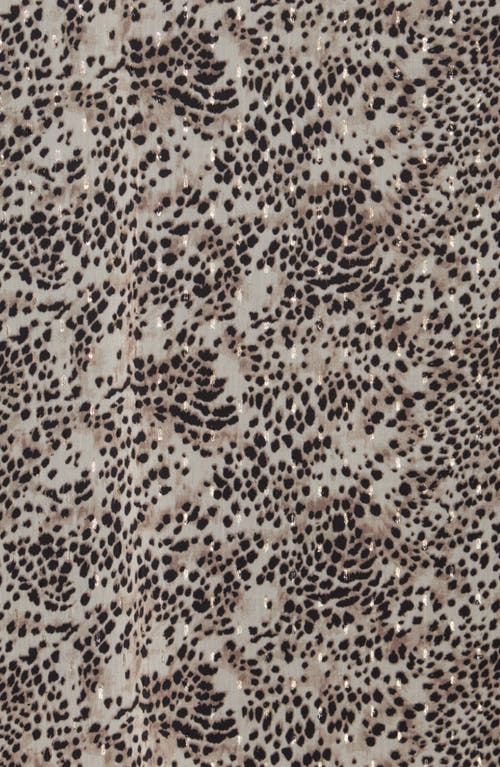 Bcbg Metallic Dot Mini Leopard Print Square Scarf In Brown