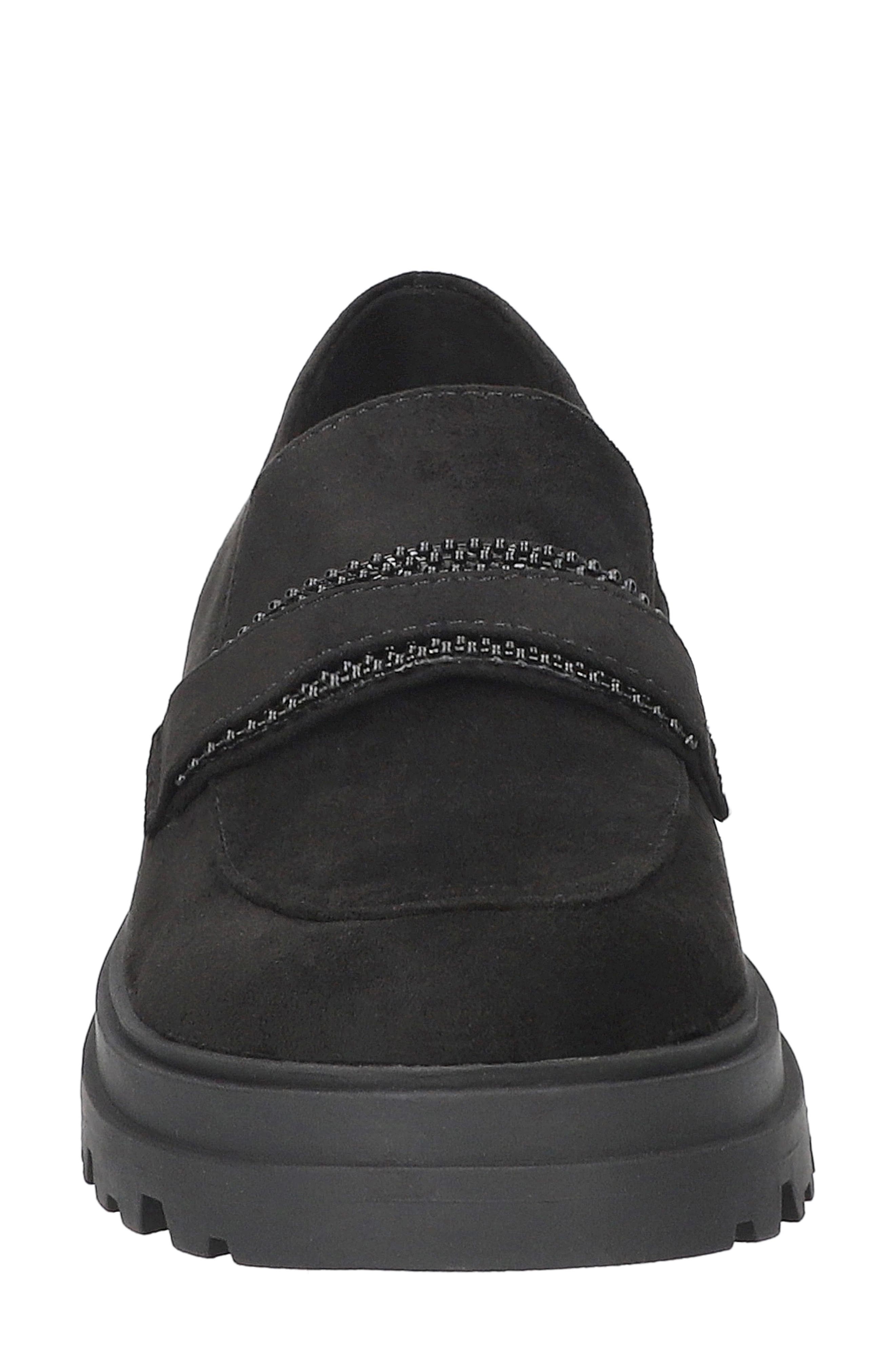 Pulse Faux Leather Platform Loafer, Alternate, color, BLACK SUEDE