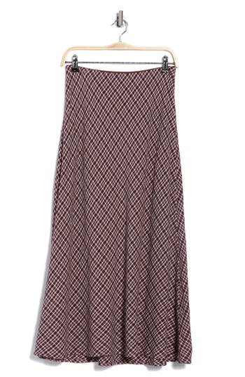Max Studio Plaid Maxi Skirt