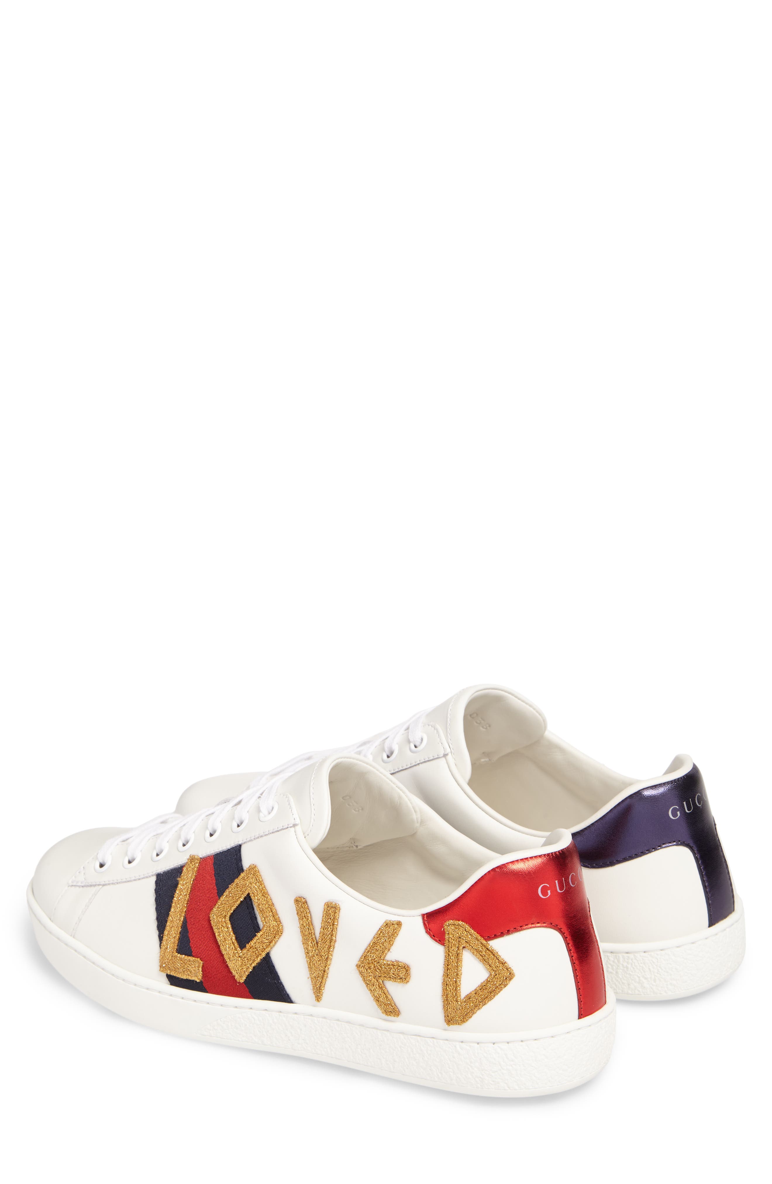 Gucci New Ace Embroidered Sneaker, Alternate, color, 