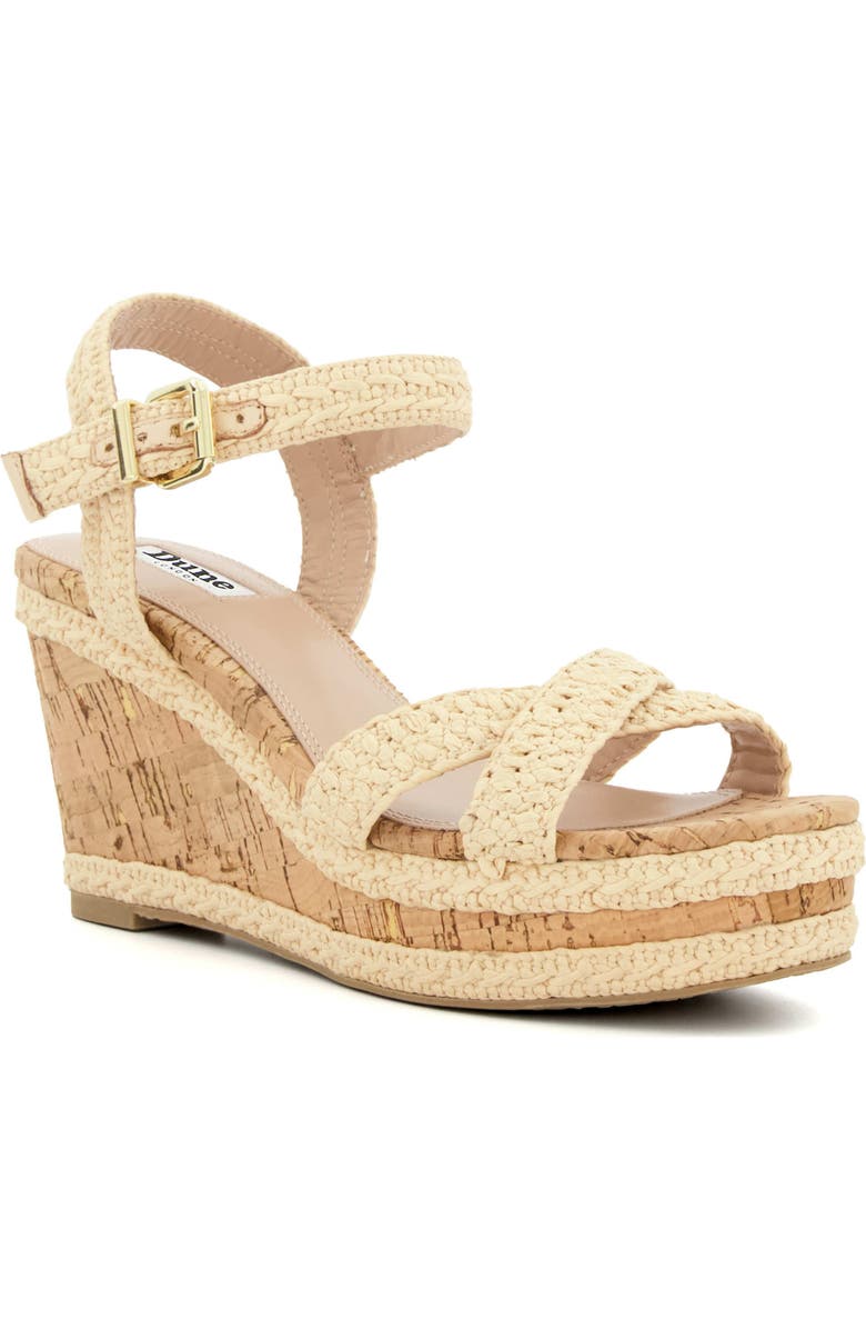 Dune London Kelisa Woven Wedge Sandal, Main, color, Natural