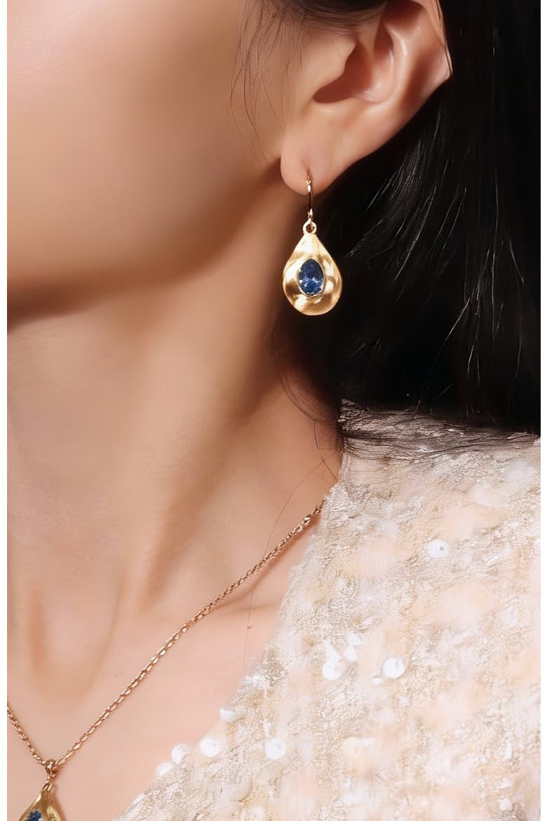 Fig Hook Earrings, Alternate, color, Gold & Blue