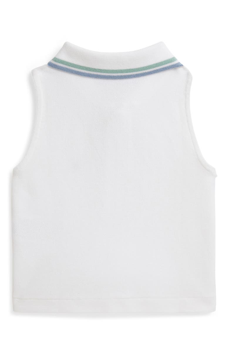 Kids' Stretch Mesh Half Zip Sleeveless Polo, Alternate, color, WHITE