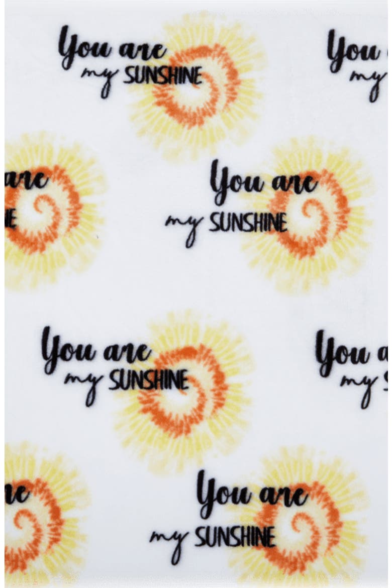 You Are My Sunshine Plush Fleece Throw Blanket, Alternate, color, WHITE MULTI