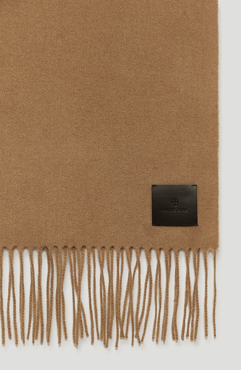 ANINE BING Augustina Scarf, Alternate, color, Camel