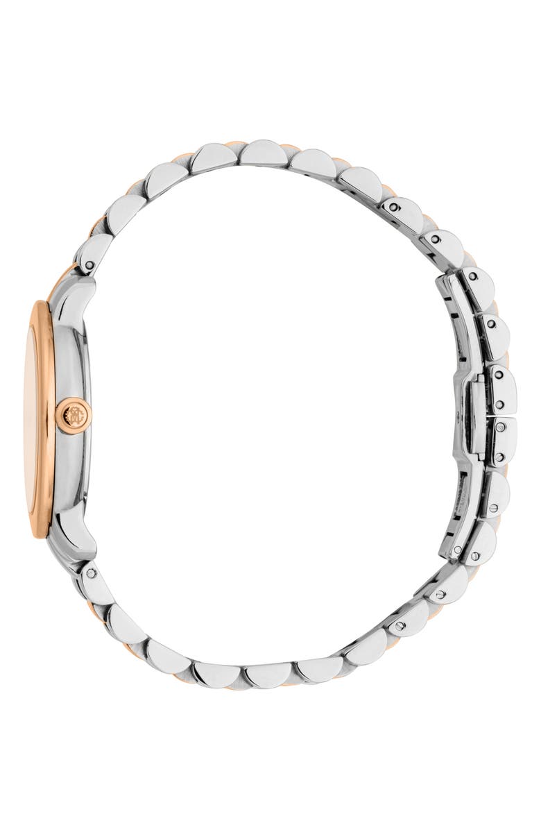 Roberto Cavalli Two-Tone Crystal Bracelet Watch, 30mm, Alternate, color, Two Tone Silver And Rose Gold