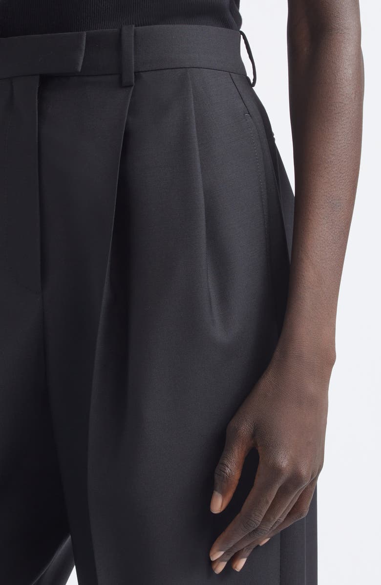 Givenchy Double Pleat Wool & Mohair Trousers, Alternate, color, Black