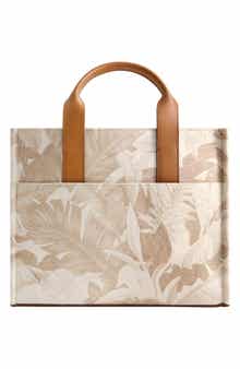 Tommy Bahama Floral Canvas & Leather Trim Tote Bag