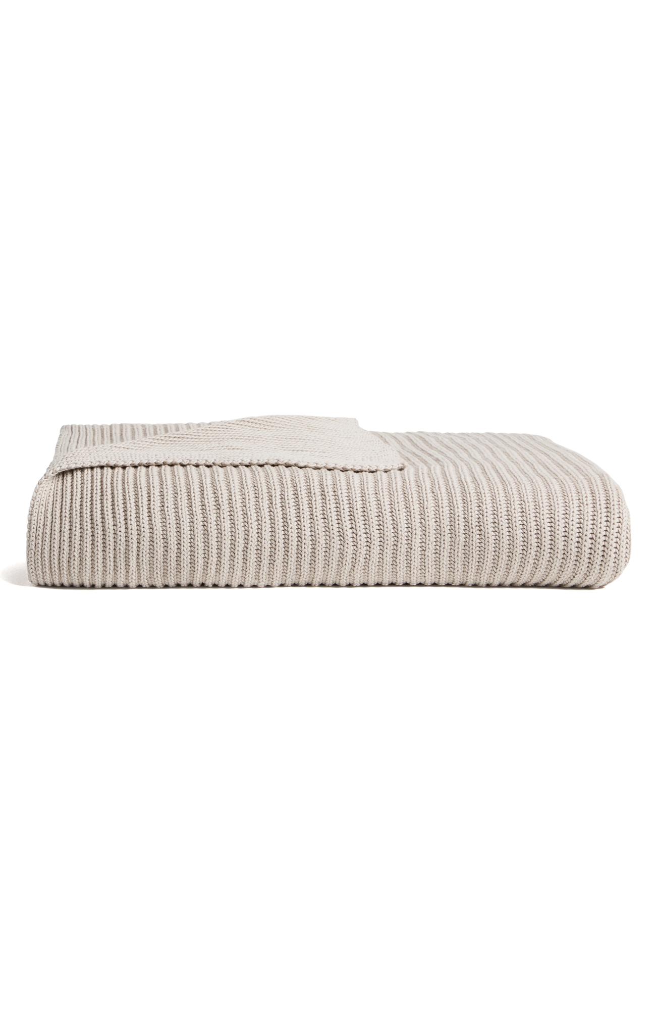Parachute Organic Cotton Ribbed Throw Blanket - Bone