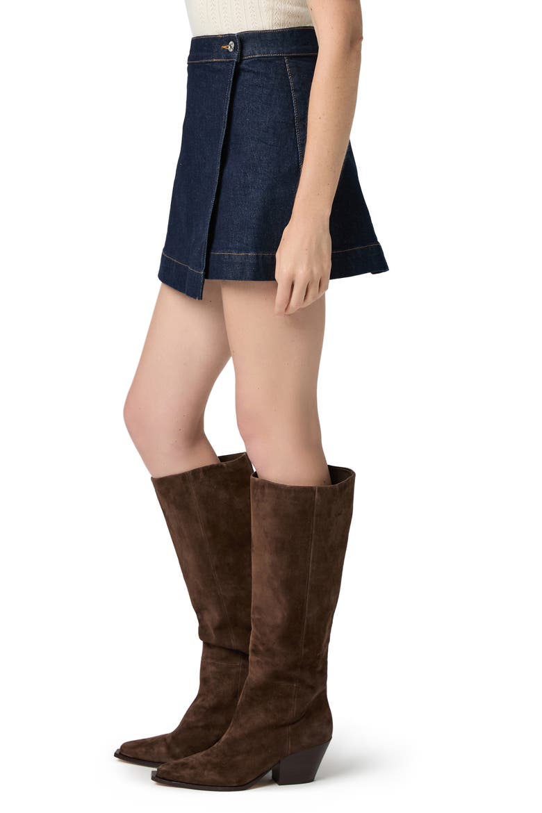Aven Wrap Denim Miniskirt, Alternate, color, AMORA