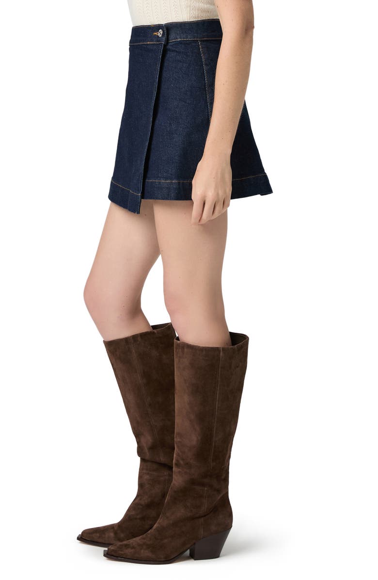 PAIGE Aven Wrap Denim Miniskirt, Alternate, color, Amora