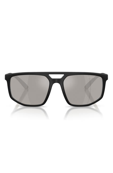 58mm Mirrored Square Sunglasses