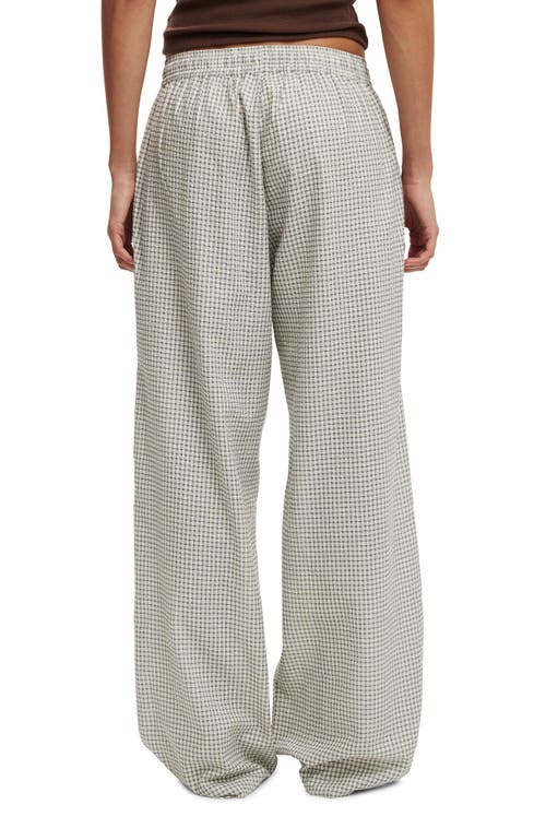 Cotton On Haven Wide Leg Pant In Microcheck Seersucker