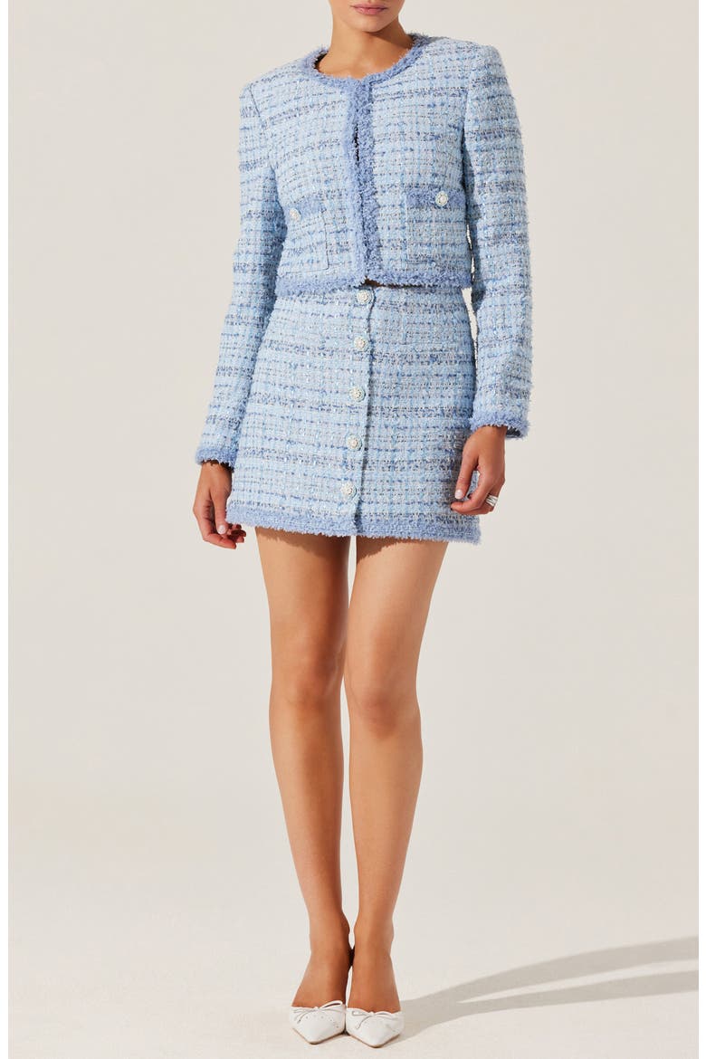 Milena Tweed Jacket, Alternate, color, BLUE