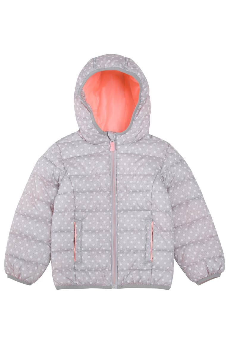 Lightweight Puffer Jacket, Main, color, Light Gray Polka Dot