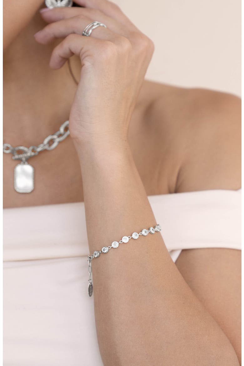 Everyday Crystal Link Bracelet, Alternate, color, SILVER