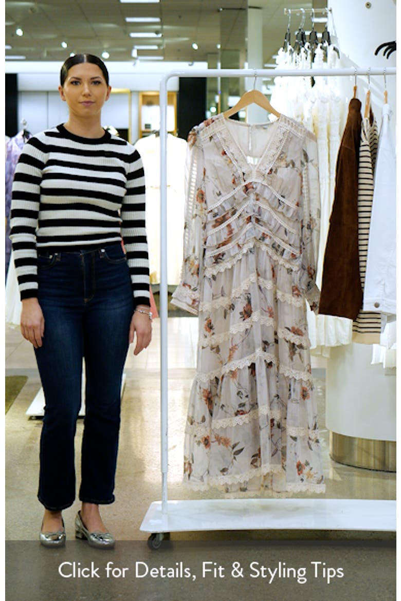 Zora Floral Long Sleeve Tiered Midi Dress video