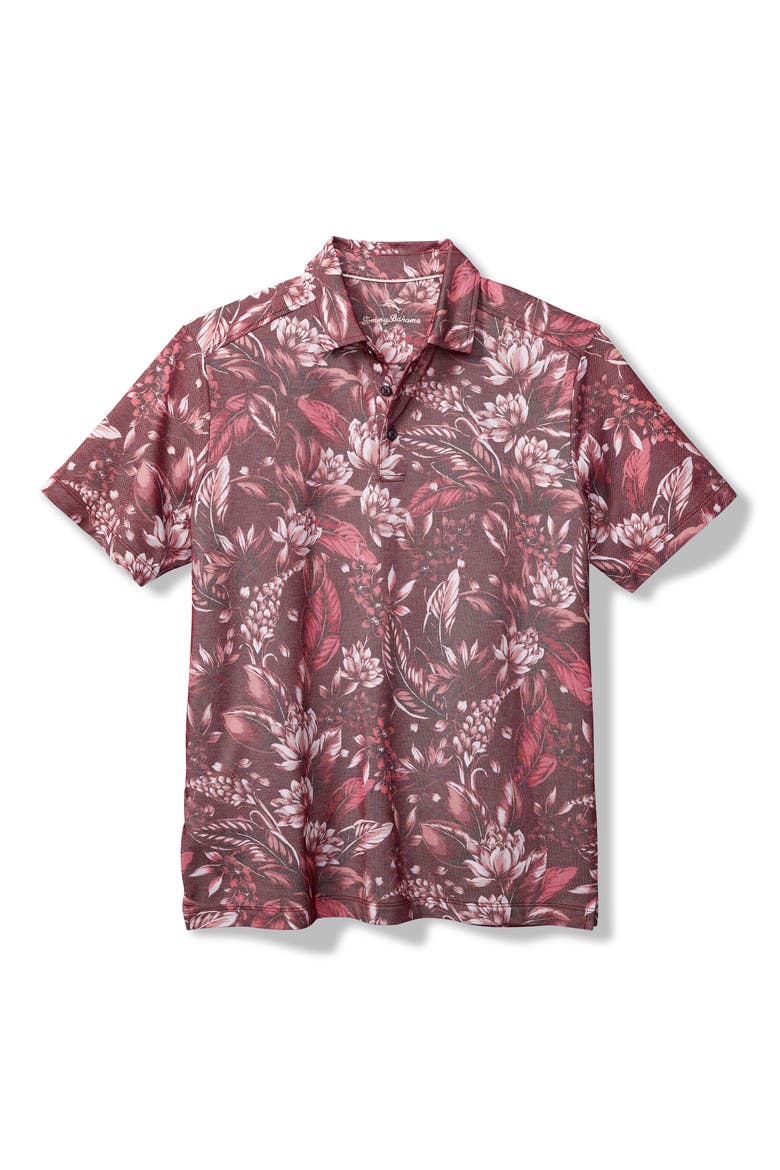 Midnight Excursions Floral Piqué Polo, Main, color, CHERRY STONE