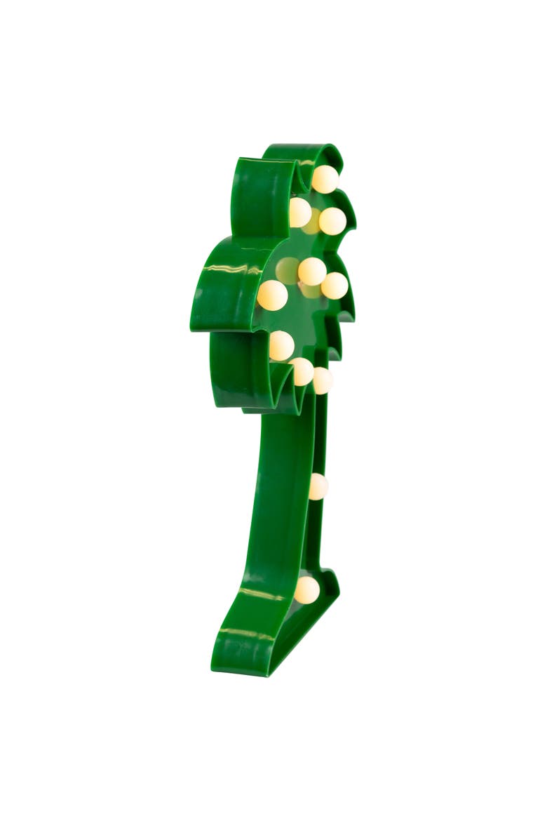 LED Lighted Palm Tree Marquee Wall Art - 10" - Green, Alternate, color, Green