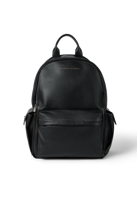 Grained calfskin travel backpack