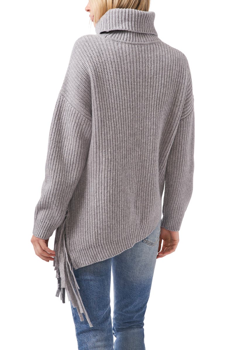 Vince Camuto Asymmetric Fringe Cotton Blend Sweater, Alternate, color, 