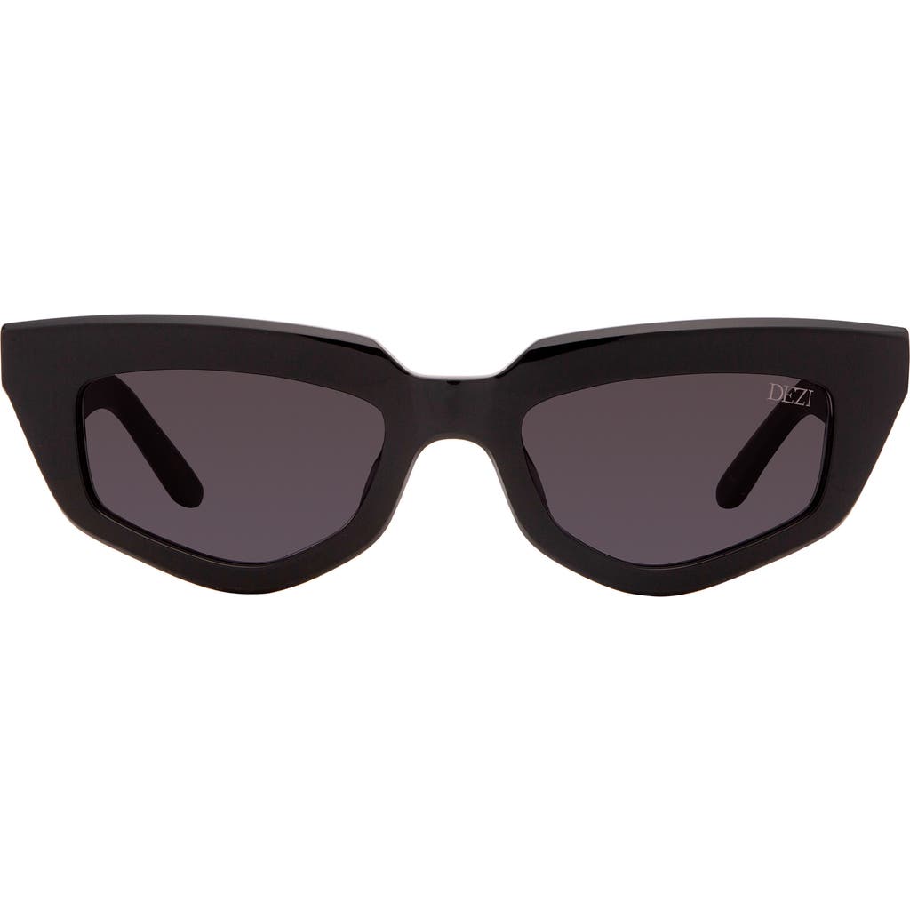 Dezi On Read 49mm Cat Eye Sunglasses In Black
