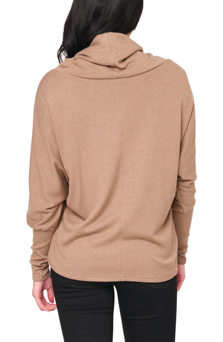 GIBSONLOOK Cozy Up Cowl Neck Sweater, Alternate, color, Mocha Mousse