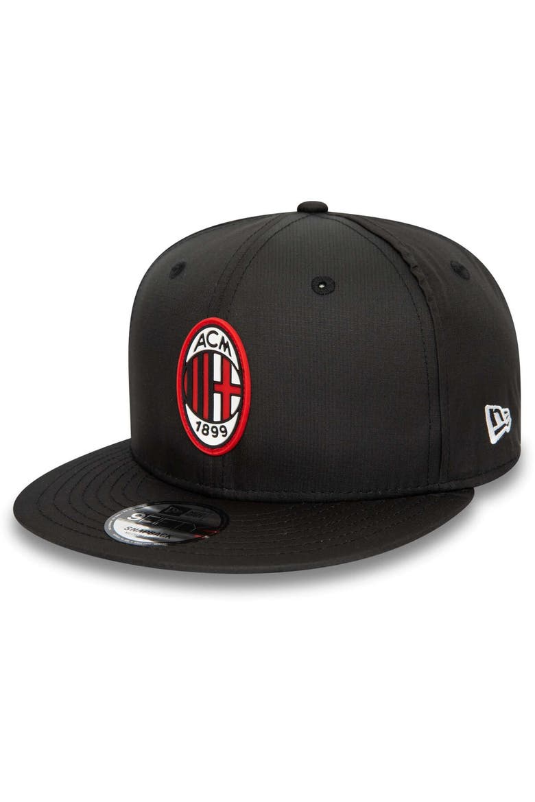 Men's New Era Black AC Milan Ripstop 9FIFTY Snapback Hat, Main, color, Black