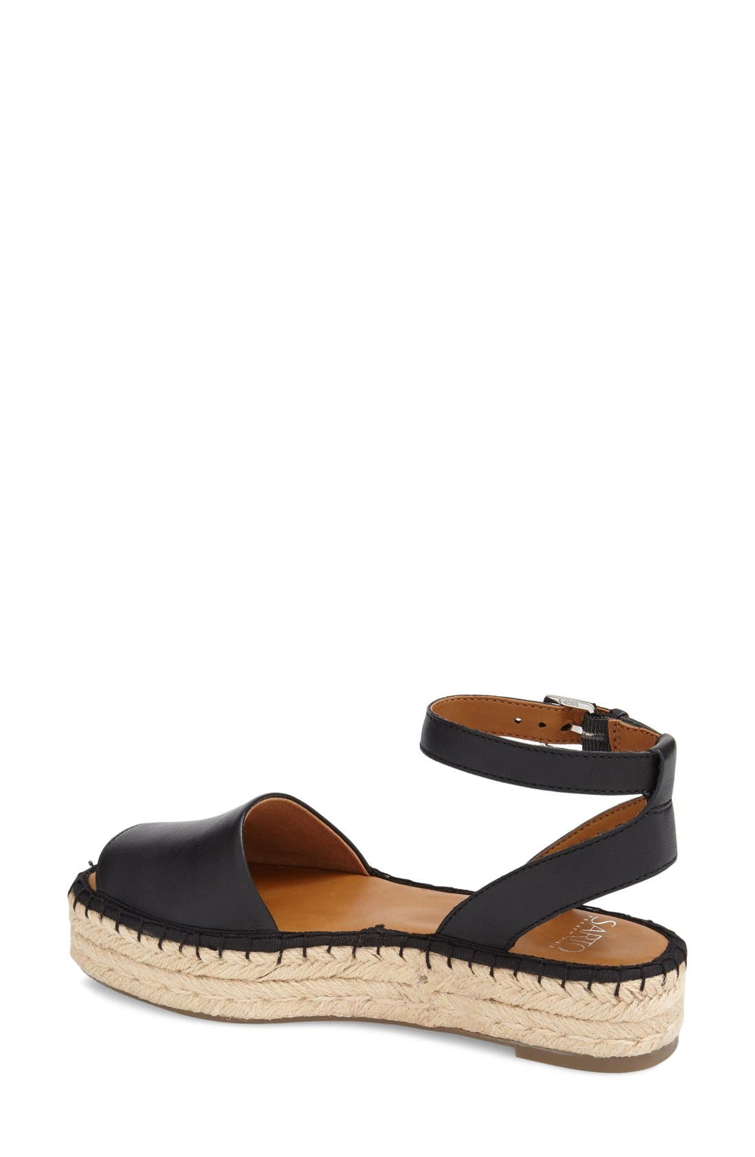'Ravenna' Espadrille Platform Sandal, Alternate, color, BLACK VACHETTA LEATHER