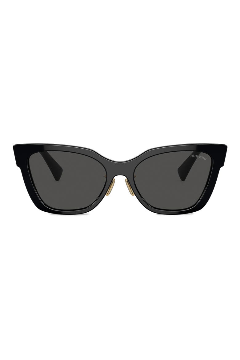 56mm Square Sunglasses, Main, color, BLACK
