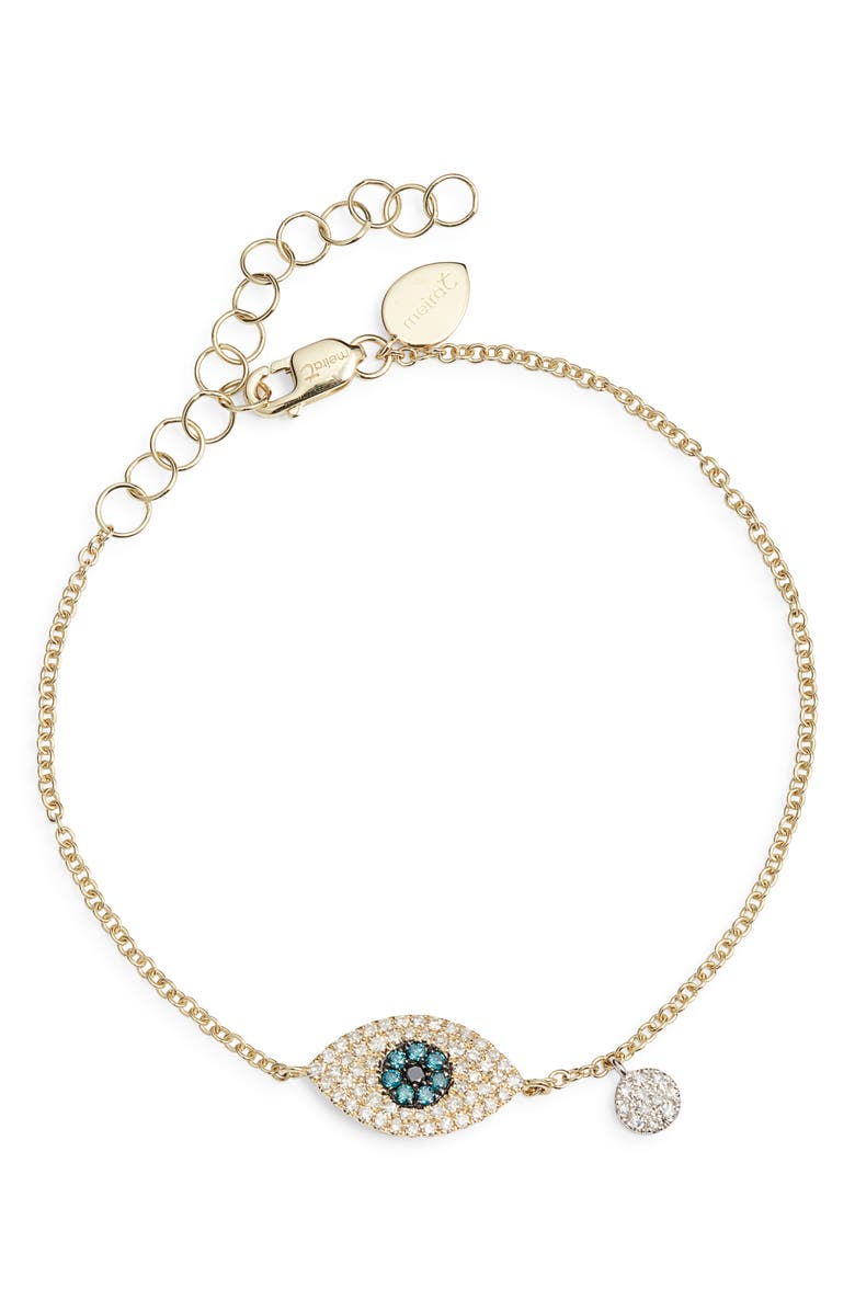 Meira T Diamond & Sapphire Evil Eye Bracelet, Main, color, Yellow
