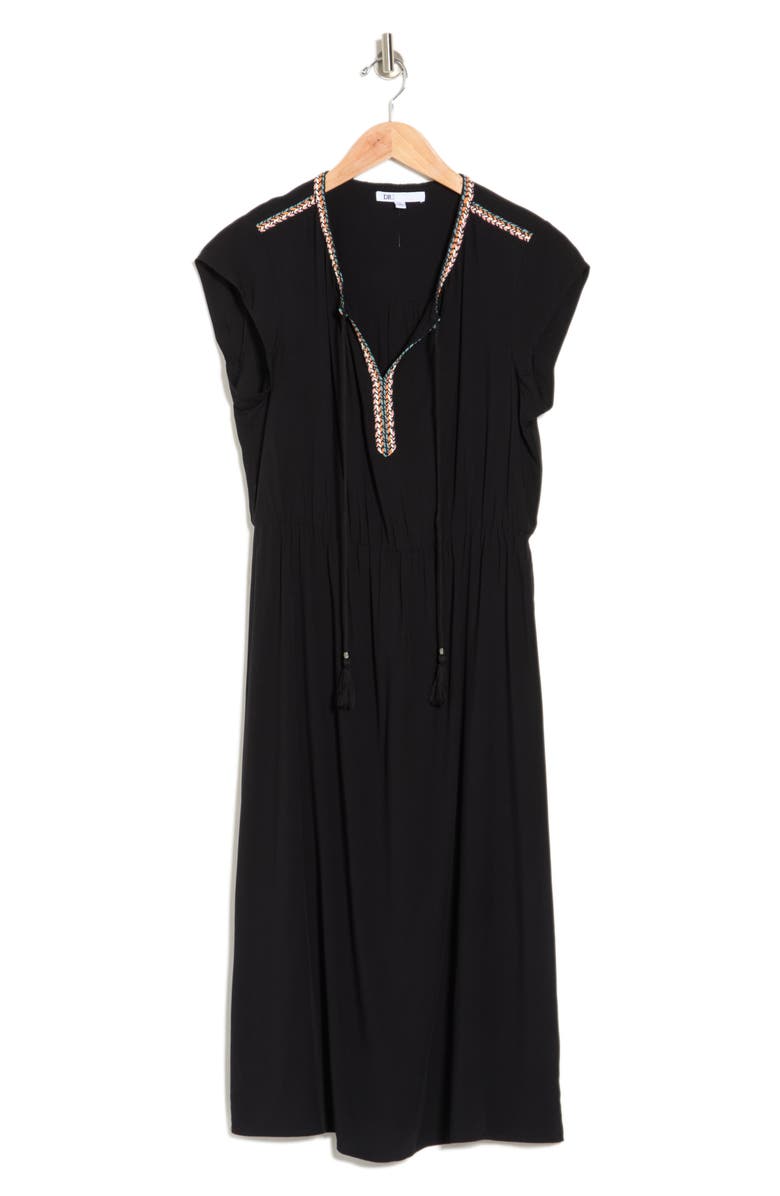 DR2 by Daniel Rainn Cap Sleeve Tape Trim Maxi Dress, Alternate, color,