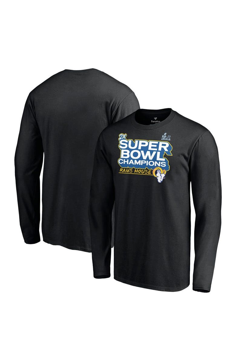 FANATICS Men's Fanatics Branded Black Los Angeles Rams Super Bowl LVI Champions Parade Celebration Long Sleeve T-Shirt, Main, color, 