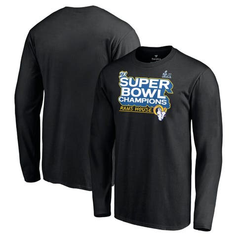 Men's Fanatics Branded Black Los Angeles Rams Super Bowl LVI Champions Parade Celebration Long Sleeve T-Shirt