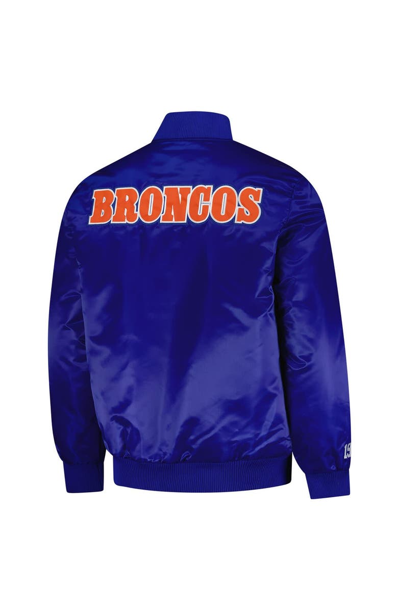 STARTER Men's Starter Royal Denver Broncos Exclusive Satin Full-Snap Varsity Jacket, Alternate, color, 