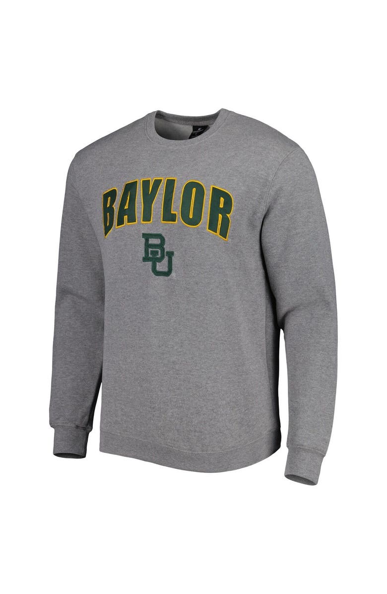 COLOSSEUM Men's Colosseum Heathered Gray Baylor Bears Arch & Logo Pullover Sweatshirt, Alternate, color, Heather Gray