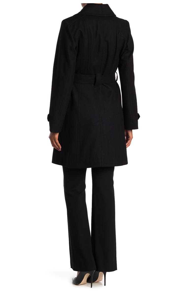 Michael Kors Missy Belted Wool Blend Trench Coat, Alternate, color,