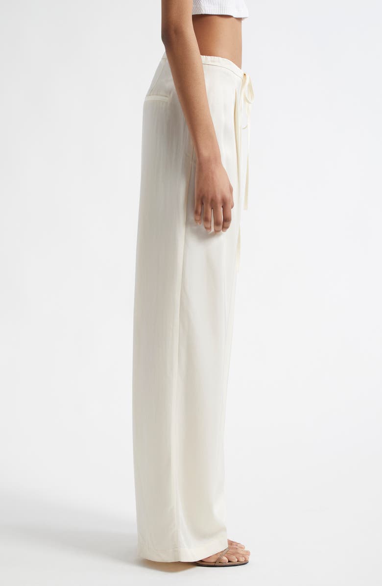 Róhe Relaxed Satin Drawstring Pants, Alternate, color, Pearl