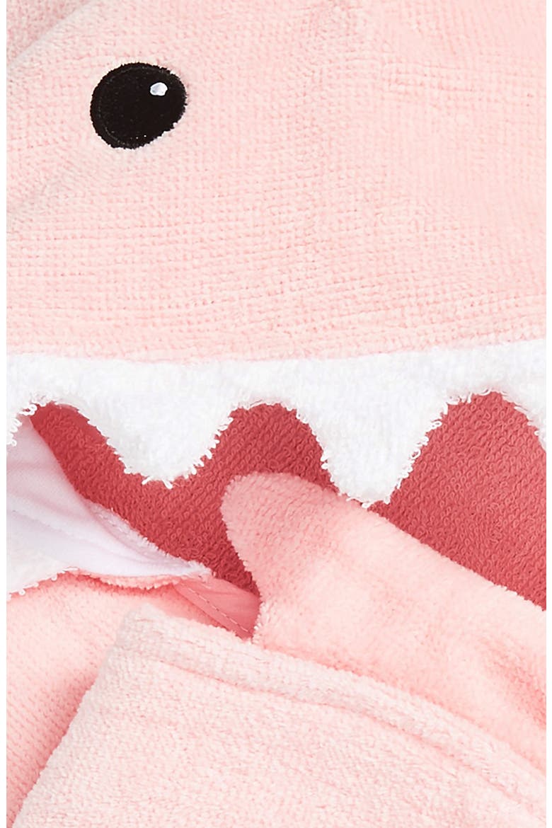 Let the Fin Begin Hooded Terry Robe, Bath Mitt & Slippers Set, Alternate, color, LIGHT PINK