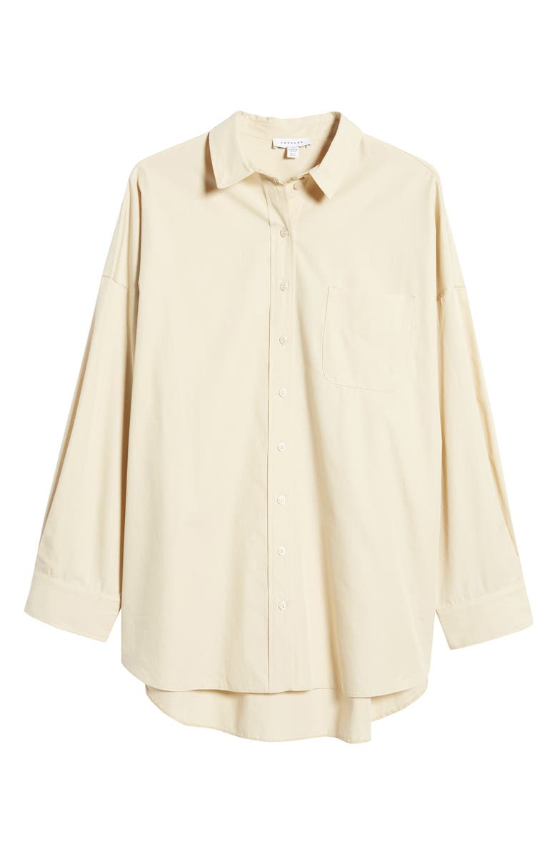 Topshop Oversized Poplin Button-Up Shirt, Main, color,
